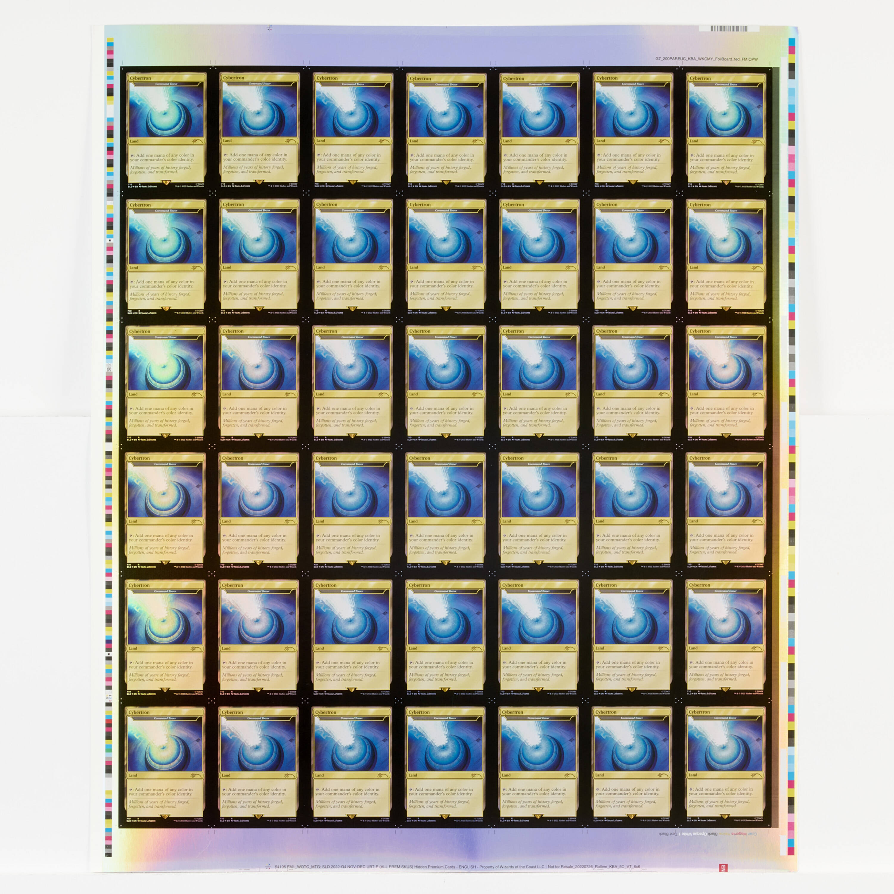 Magic the Gathering - Uncut Sheet: Secret Lair Drop: Transformers - Optimus Prime vs Megatron Cybertron Land (foil)